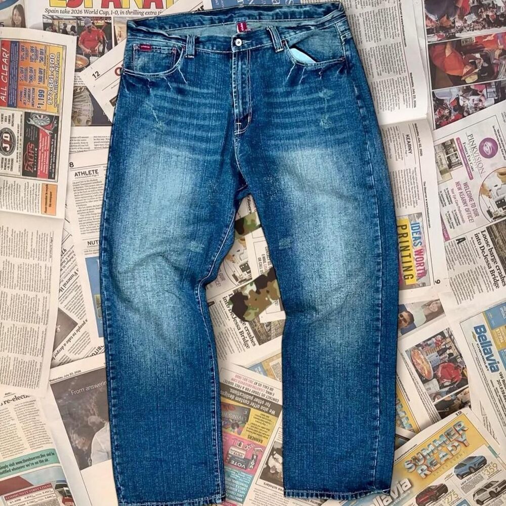 Fubu Men's Blue and Navy Jeans